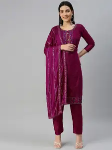 KALINI Sequinned Embroidered Unstitched Dress Material