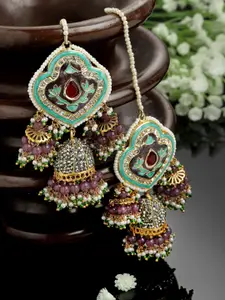 DUGRISTYLE Gold-Plated Contemporary Jhumkas Earrings