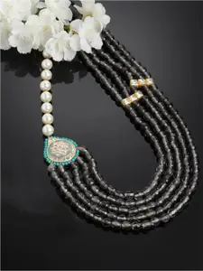 DUGRISTYLE Gold-Plated Layered Beaded Necklace