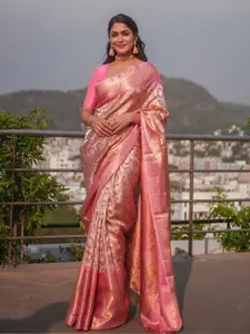 TIEXA Ethnic Woven Design Zari Pure Silk Banarasi Saree