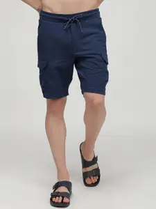 SPORTO Men Mid-Rise Cotton Shorts With Zipper Pockets