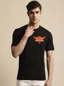 Miaz Lifestyle Sunrisers Hyderabad Printed Round Neck Cotton T-shirt