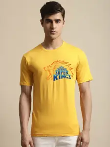 Miaz Lifestyle Chennai Super Kings Printed Round Neck Cotton T-shirt
