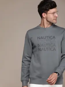 Nautica Brand Logo Printed Pullover Sweatshirt
