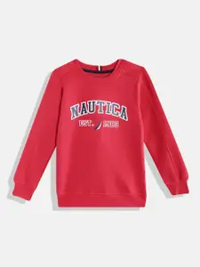 Nautica Boys Brand Logo Printed Sweatshirt