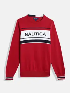 Nautica Boys Brand Logo Printed Pullover