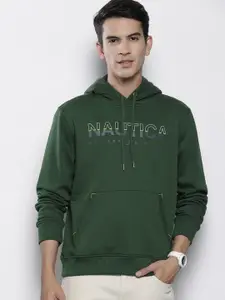 Nautica Brand Logo Print Detail Hooded Pullover Sweatshirt
