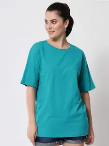 Funday Fashion Round Neck Oversized Pure Cotton T-shirt