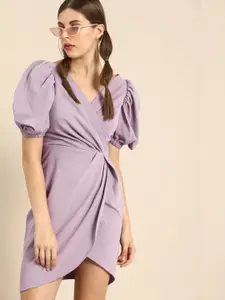 POSHBERY V-Neck Tulip Wrap Dress