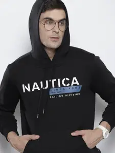 Nautica Brand Logo Print Hooded Sweatshirt