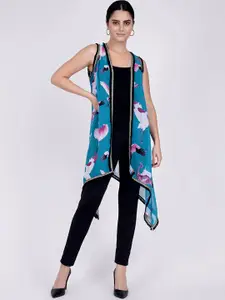 First Resort by Ramola Bachchan Women Printed Sleeveless Longline Shrug