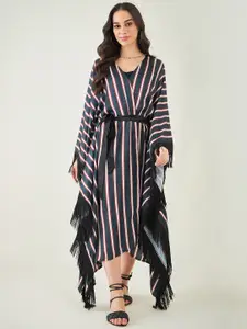 First Resort by Ramola Bachchan Striped Full Length Cover-Up