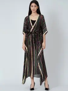 First Resort by Ramola Bachchan Women Printed Longline Tie-Up Shrug