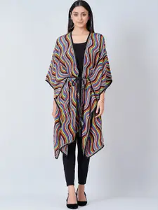 First Resort by Ramola Bachchan Women Printed Longline Tie-Up Shrug