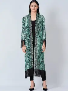 First Resort by Ramola Bachchan Women Printed Longline Tie-Up Shrug