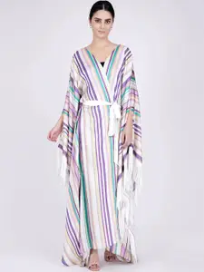 First Resort by Ramola Bachchan Striped Longline Robe