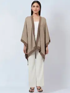 First Resort by Ramola Bachchan Women Cashmere Cape Open Front Shrug
