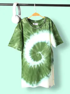 Jumping Joey Boys Tie & Dye Round Neck Oversized Pure Cotton T-shirt