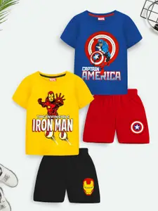 YK Marvel Boys Pack Of 2 Printed T-shirt with Shorts