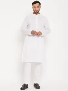 VASTRAMAY Mandarin Collar Pure Cotton Kurta with Pyjamas