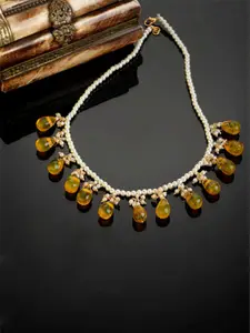 DUGRISTYLE Gold-Plated Artificial Beads Necklace