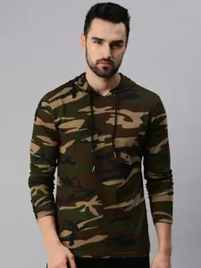 PEPPYZONE Camouflage Printed Hooded Cotton T-shirt