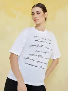 Styli You Must Be Patient Slogan Oversized Longline T-Shirt