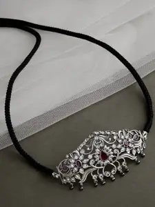 Fabindia Silver-Plated Kundan-Studded Choker Necklace