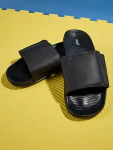 Styli Men Solid Super Comfort Adjustable Sliders With Minimal Striped Detail
