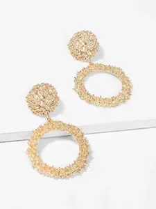 AVANT-GARDE PARIS Gold-Plated Artificial Stones Contemporary Drop Earrings