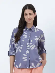 Fabindia Women Floral Printed Spread Collar Long Sleeves Casual Shirt