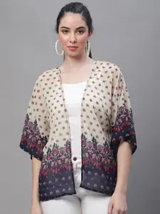 Rute Women Printed Open Front Cotton Shrug