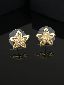 Estele Gold-Plated Floral Studs Earrings