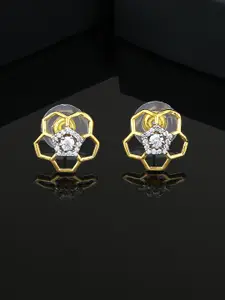 Estele Gold-Plated Floral Studs Earrings