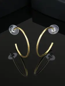 Estele Gold-Plated Circular Half Hoop Earrings