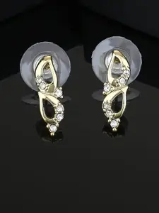 Estele Gold-Plated Leaf Shaped Drop Earrings