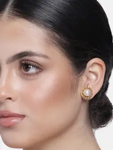 Estele Gold-Plated Floral Studs Earrings