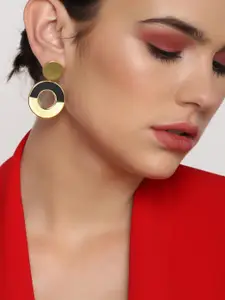 Estele Gold-Plated Circular Drop Earrings