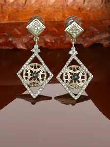 Estele Gold-Plated Teardrop Shaped Drop Earrings