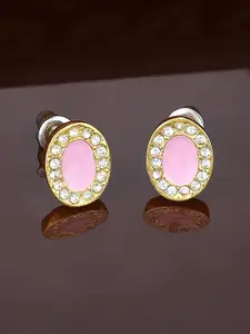 Estele Gold-Plated Oval Studs Earrings
