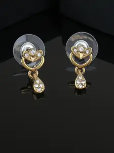 Estele Gold-Plated Heart Shaped Studs Earrings