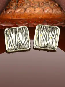 Estele Gold-Plated Square Studs Earrings