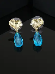 Estele Gold-Plated Heart Shaped Drop Earrings