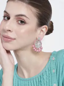 Estele Rhodium-Plated Circular Chandbalis Earrings