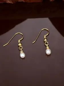 Estele Gold-Plated Teardrop Shaped Drop Earrings