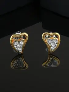 Estele Gold-Plated Heart Shaped Studs Earrings