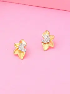 Estele Gold-Plated Floral Studs Earrings