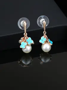 Estele Rose Gold-Plated Shaped Drop Earrings