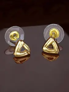 Estele Gold-Plated Triangular Studs Earrings