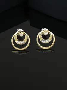 Estele Gold-Plated Circular Studs Earrings
